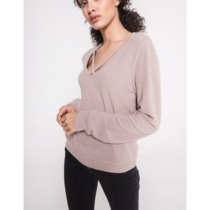 Z Supply The Soft Spun Cross Sweater, mystic mauve